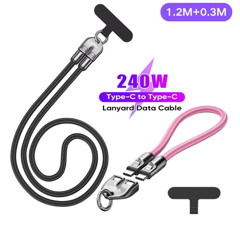 JOYTUTUS 240W USB-C Fast Charging Phone Lanyard | 7Mm Nylon | Crossbody/Wrist Strap | Iphone 16/15/Samsung/Pixel