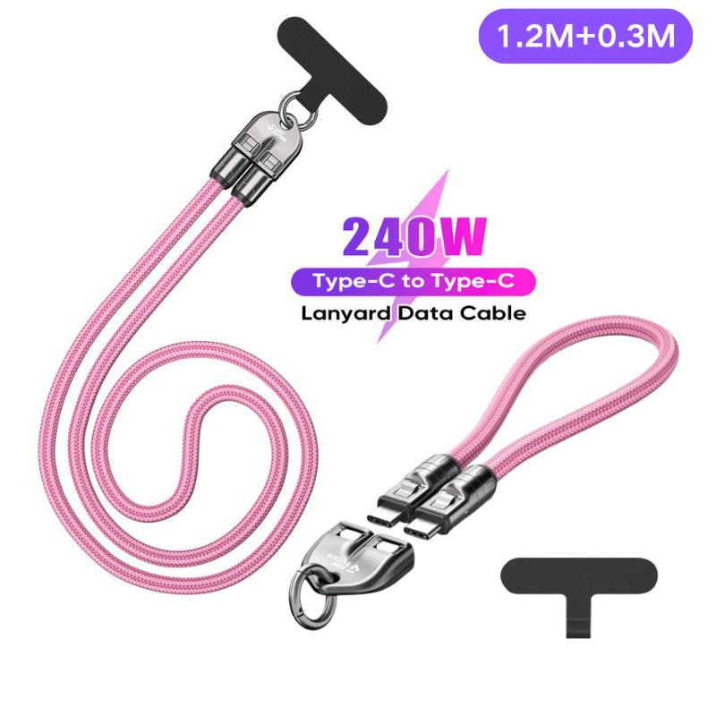 JOYTUTUS 240W USB-C Fast Charging Phone Lanyard | 7Mm Nylon | Crossbody/Wrist Strap | Iphone 16/15/Samsung/Pixel