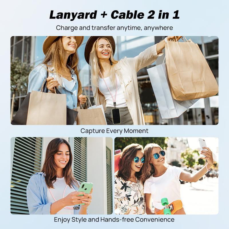 JOYTUTUS 240W USB-C Fast Charging Phone Lanyard | 7Mm Nylon | Crossbody/Wrist Strap | Iphone 16/15/Samsung/Pixel
