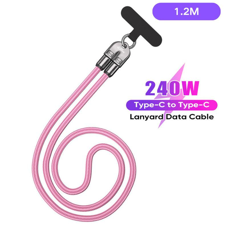 JOYTUTUS 240W USB-C Fast Charging Phone Lanyard | 7Mm Nylon | Crossbody/Wrist Strap | Iphone 16/15/Samsung/Pixel