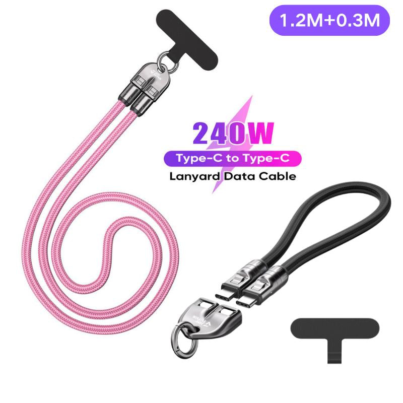 JOYTUTUS 240W USB-C Fast Charging Phone Lanyard | 7Mm Nylon | Crossbody/Wrist Strap | Iphone 16/15/Samsung/Pixel