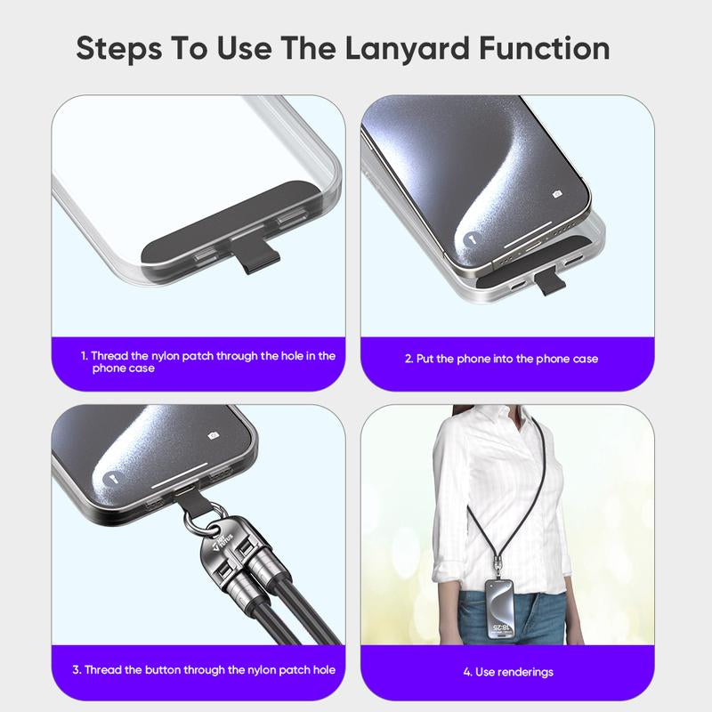 JOYTUTUS 240W USB-C Fast Charging Phone Lanyard | 7Mm Nylon | Crossbody/Wrist Strap | Iphone 16/15/Samsung/Pixel